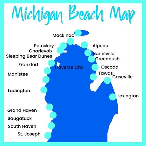 map of michigan beach towns.